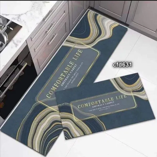 2pcs Kitchen mats with rubber super non-slip