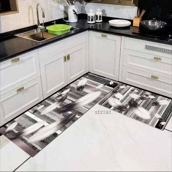 2pcs Kitchen mats with rubber super non-slip