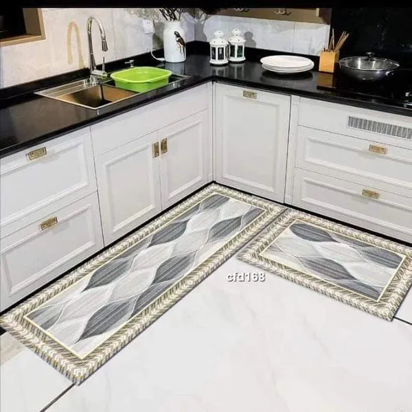 2pcs Kitchen mats with rubber super non-slip