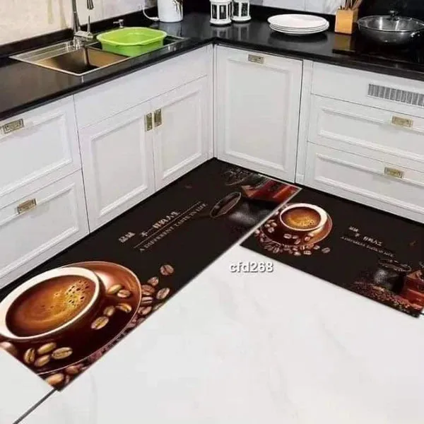 2pcs Kitchen mats with rubber super non-slip