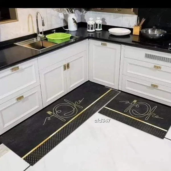 2pcs Kitchen mats with rubber super non-slip