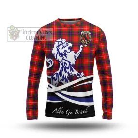 Abernethy Tartan Long Sleeve T-Shirt with Alba Gu Brath Regal Lion Emblem