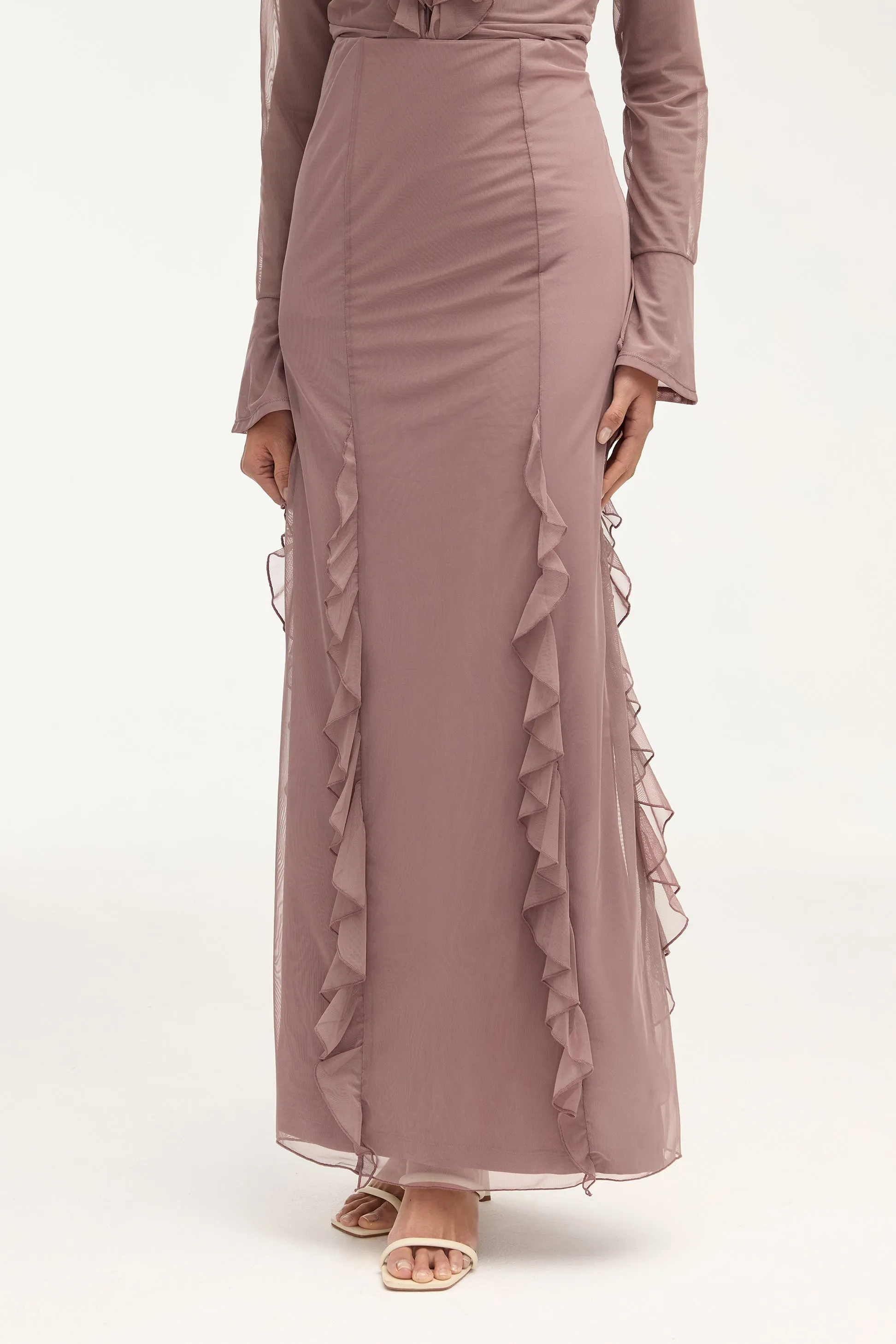 Adriana Waterfall Maxi Skirt - Twilight Mauve