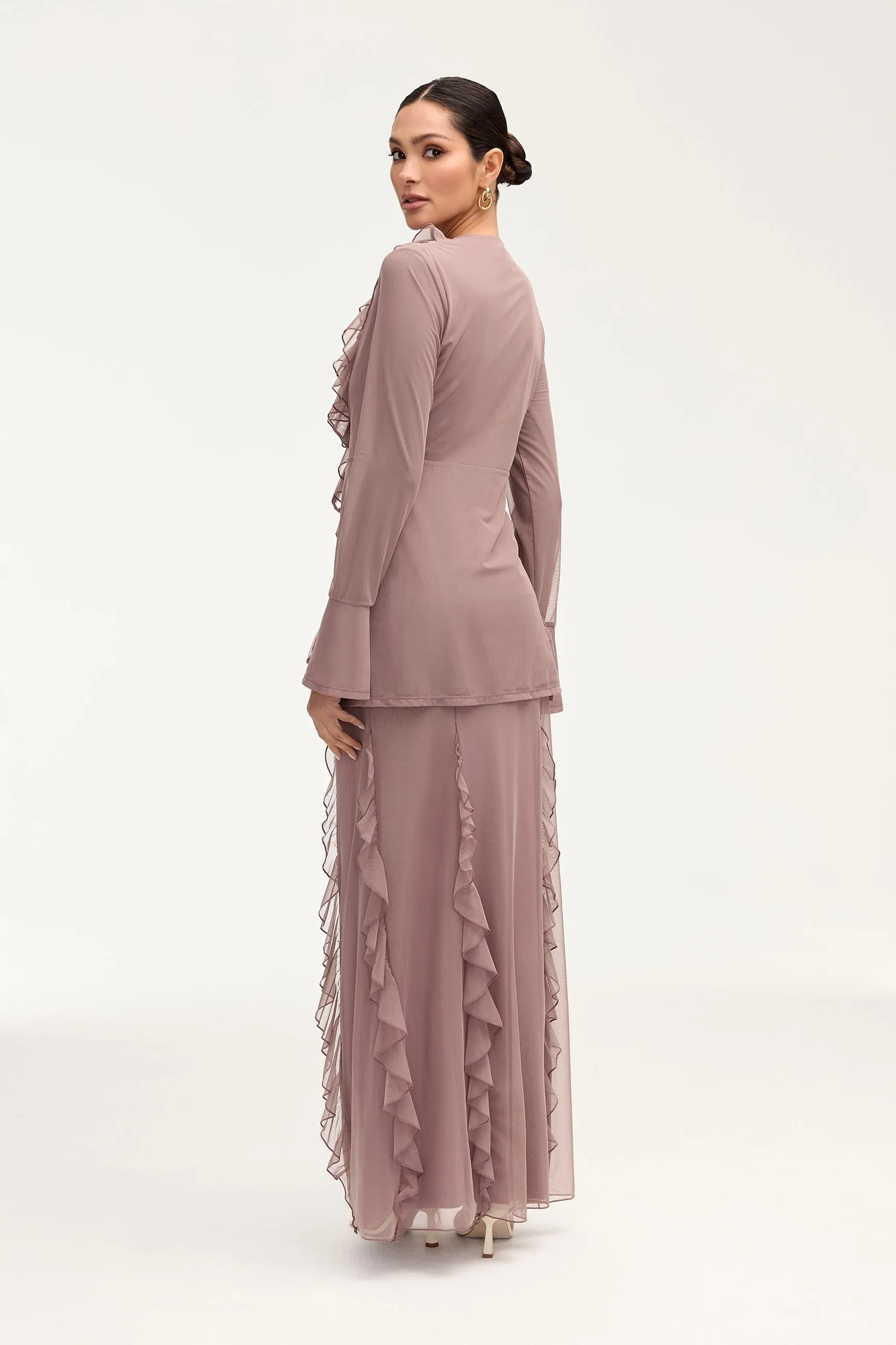 Adriana Waterfall Maxi Skirt - Twilight Mauve