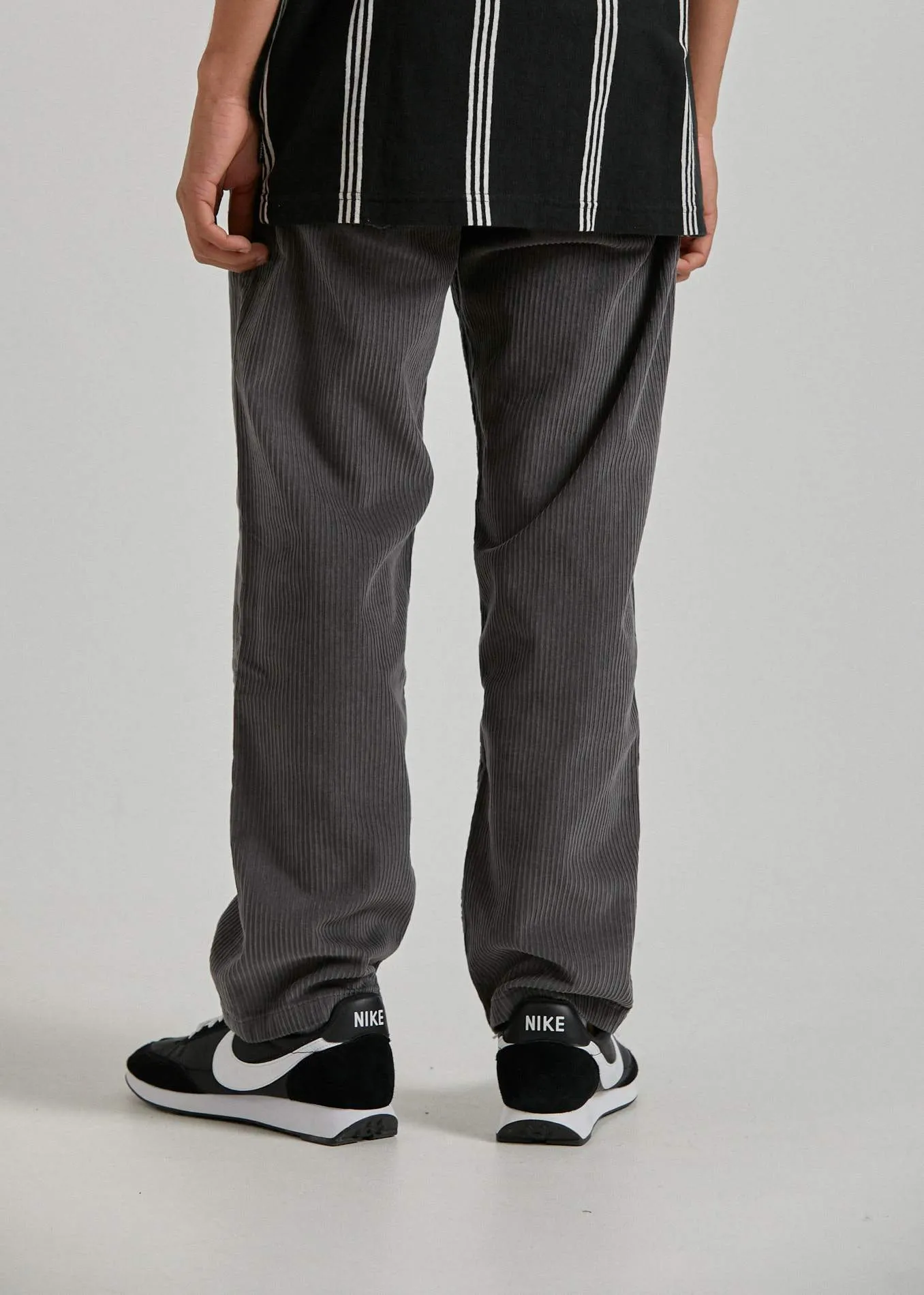 Afends Mens Ninety Twos - Corduroy Relaxed Fit Pant - Gunmetal