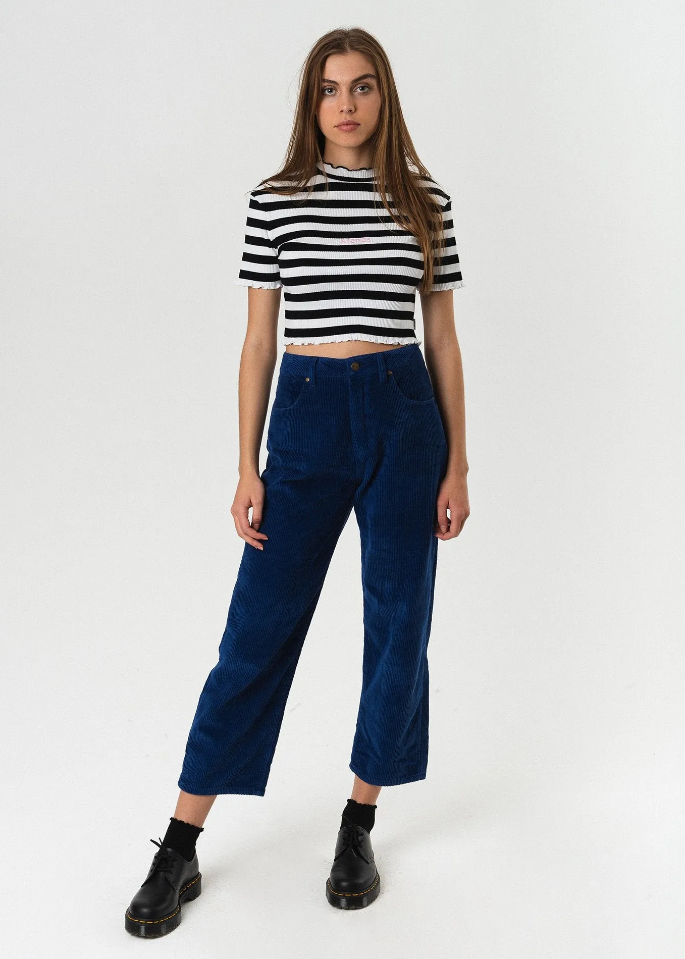 Afends Womens Shelby - 8 Wale Corduroy High Waist Wide Leg Pant