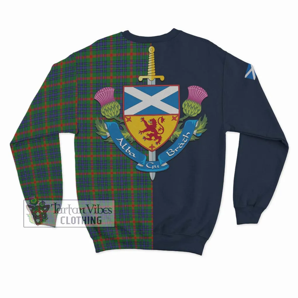 Aiton Tartan Sweatshirt Alba with Scottish Lion Royal Arm Half Style