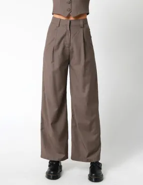 Annie High Waisted Pleated Trouser Pants