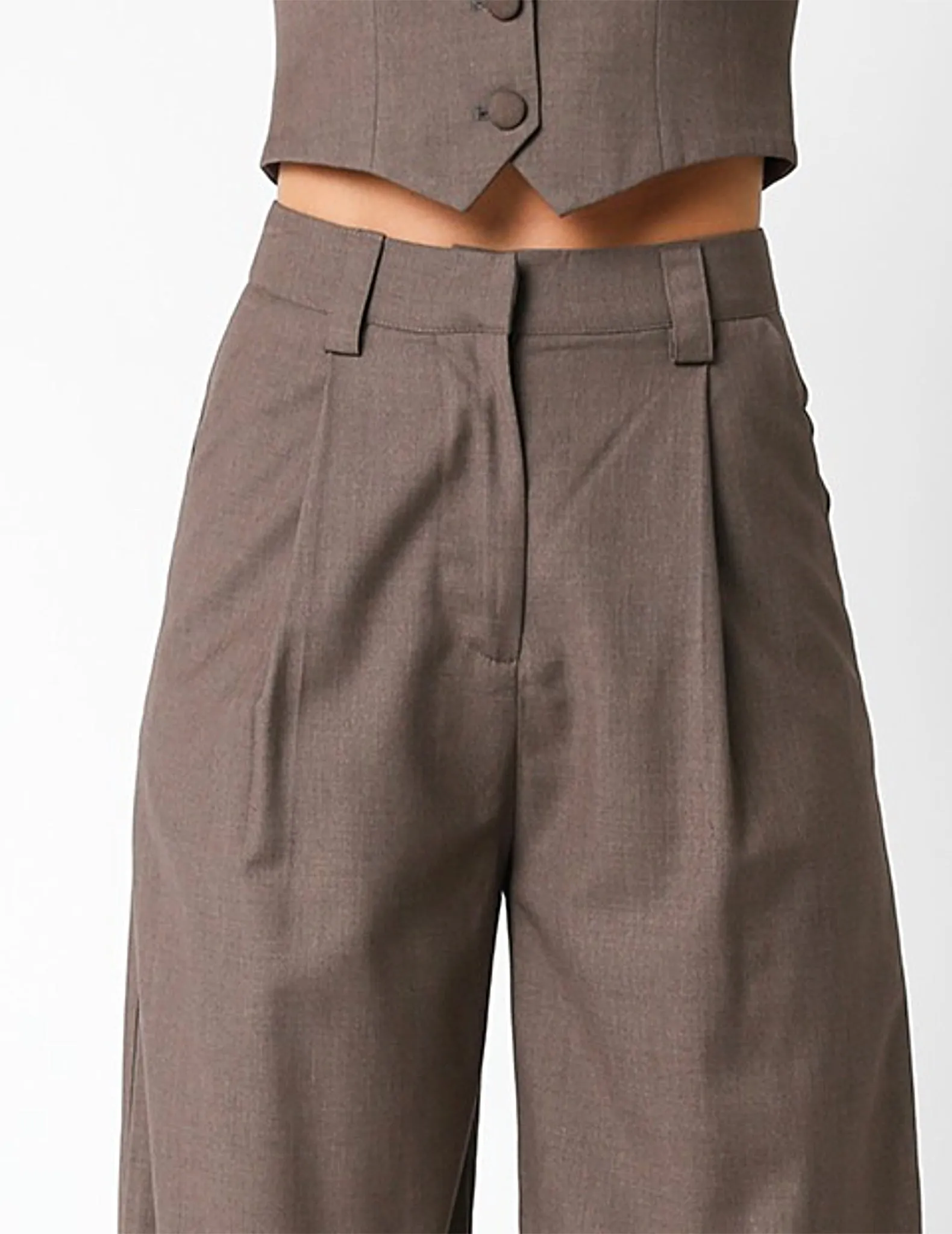 Annie High Waisted Pleated Trouser Pants