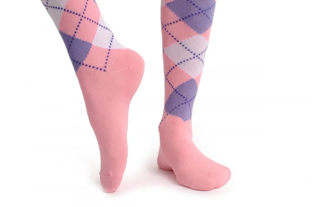 Argyle Purple White & Pink