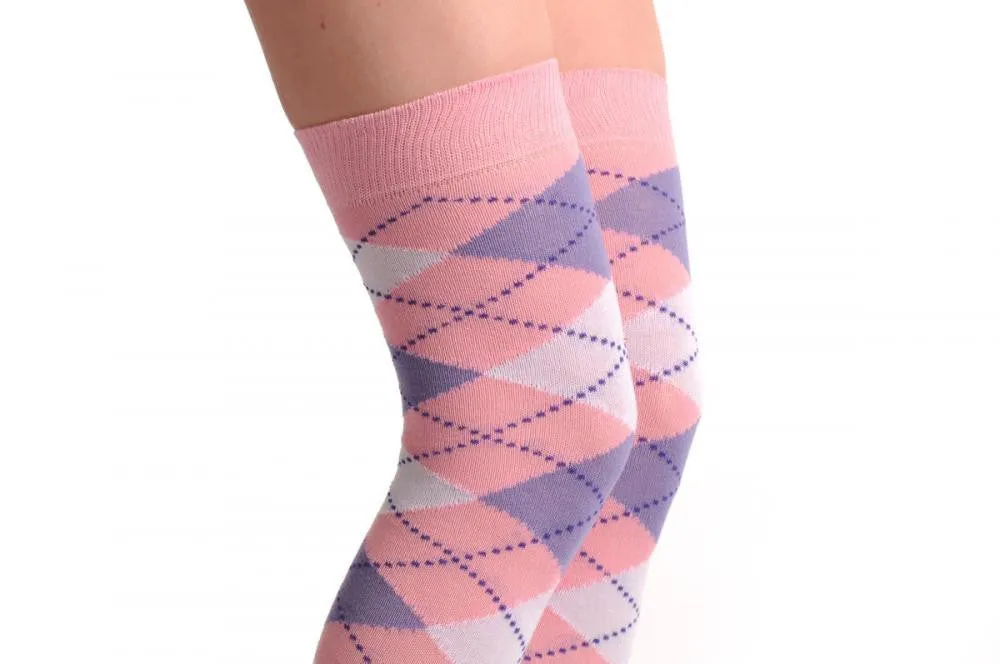 Argyle Purple White & Pink