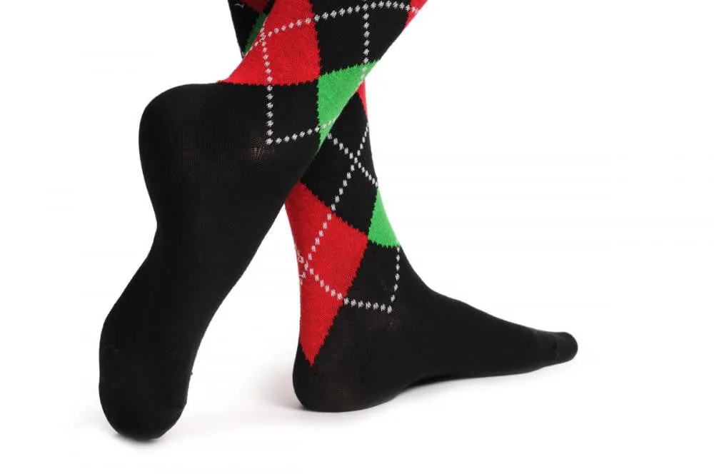 Argyle Red Green & Black