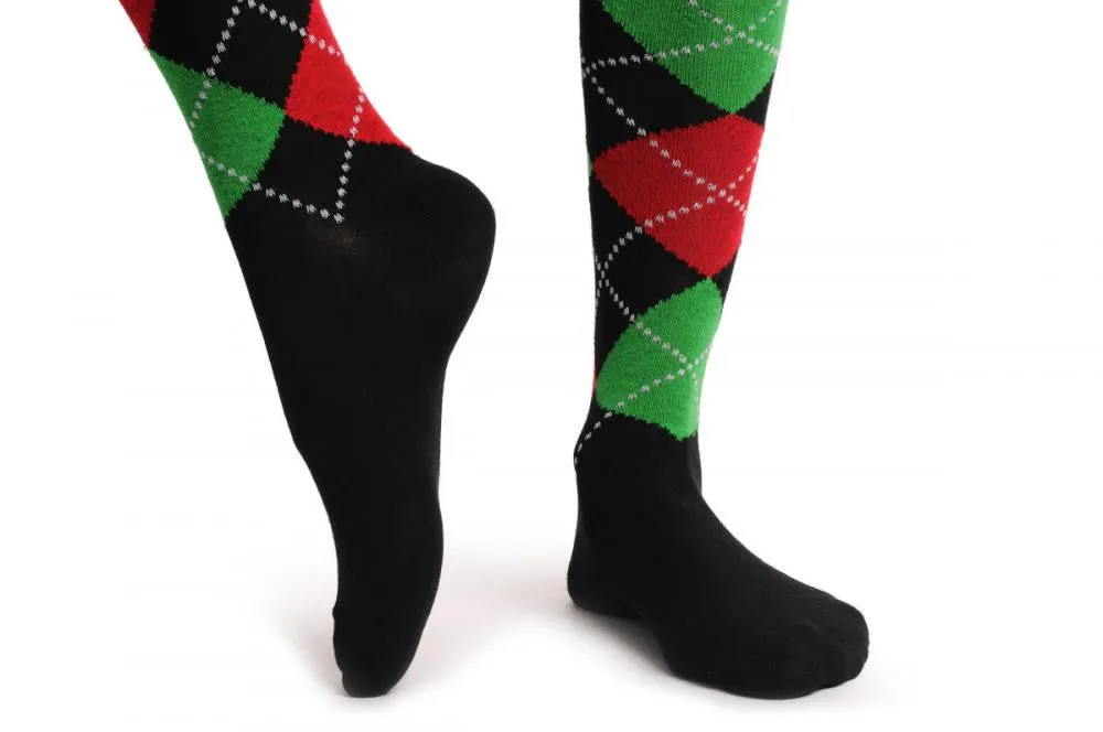 Argyle Red Green & Black