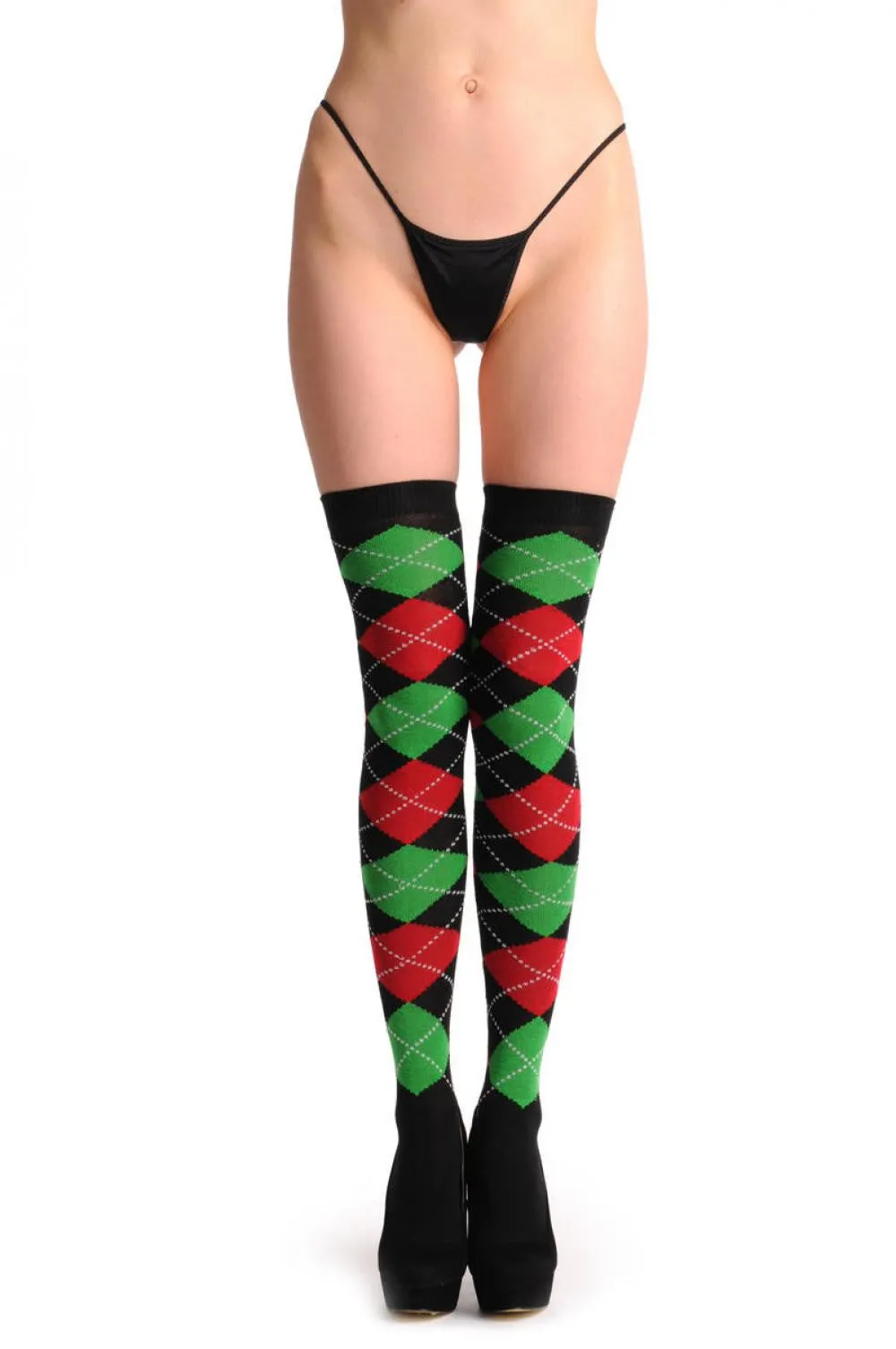 Argyle Red Green & Black