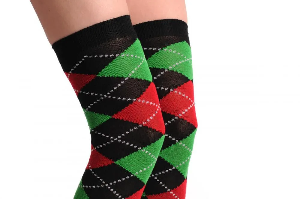 Argyle Red Green & Black