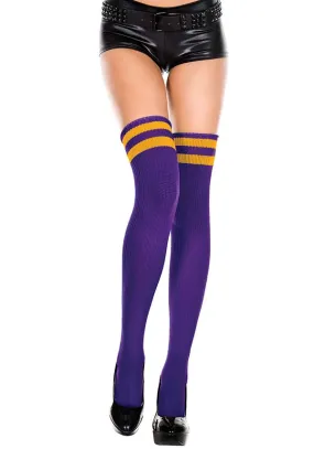 Athlete Striped Top [Purple/Yellow] | THIGH HIGH