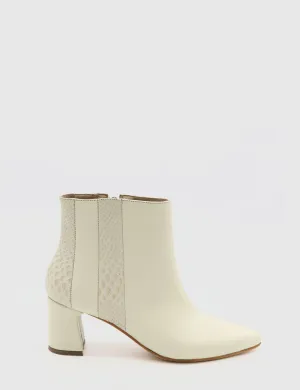 Aurlene ankle booties off white leather womens shoes