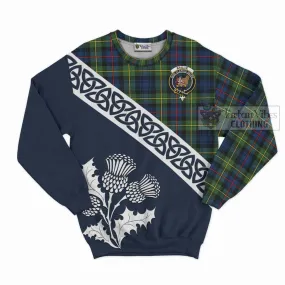 Baillie (Bailey) Tartan Sweatshirt Featuring Thistle and Scotland Map