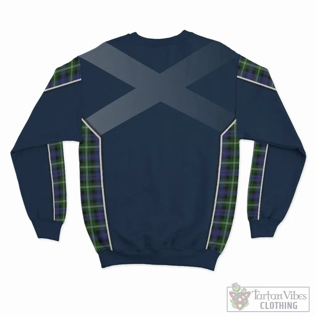 Baillie (Bailey) Tartan Sweatshirt with Family Crest and Scottish Thistle Vibes Sport Style