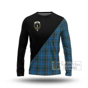 Bain Tartan Long Sleeve T-Shirt with Family Crest and Military Logo Style