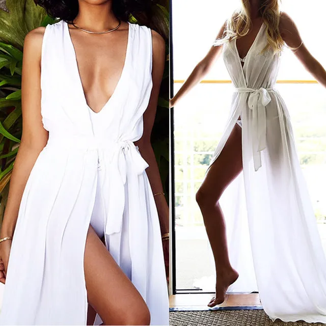 Beach Dress Tunic Red Bohemia largo Bathing Suit Women Femme Summer Swimwear Cover Ups White Long Maxi Vestidos de playa 2017