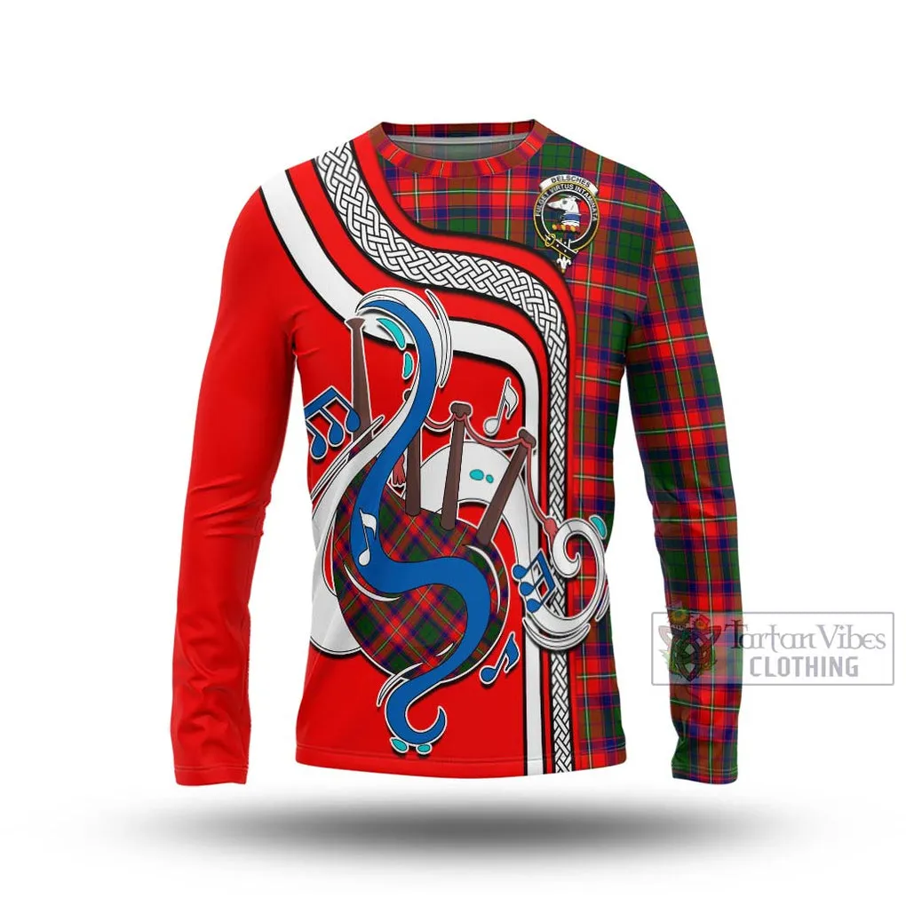 Belsches Tartan Long Sleeve T-Shirt with Epic Bagpipe Style