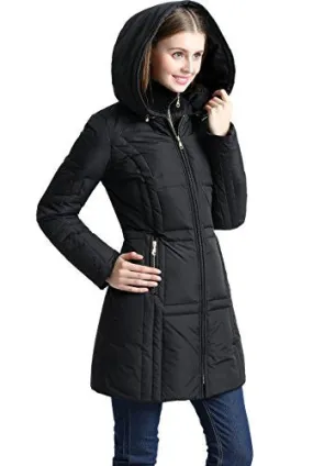 BGSD Women's "Whitney" Water Resistant Down Puffer Coat - Black M