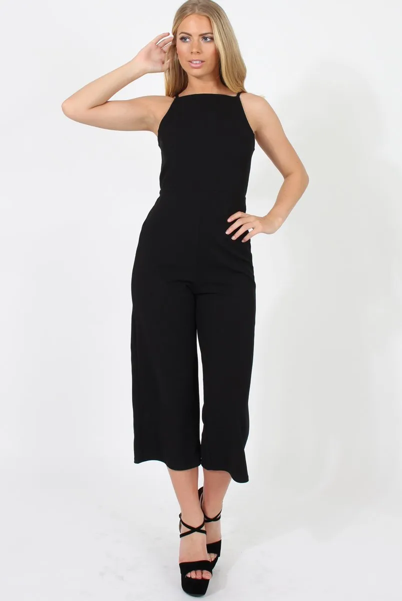 Black Culotte Jumpsuit - Sienna