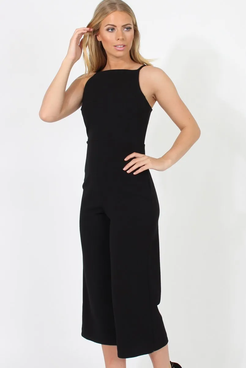 Black Culotte Jumpsuit - Sienna