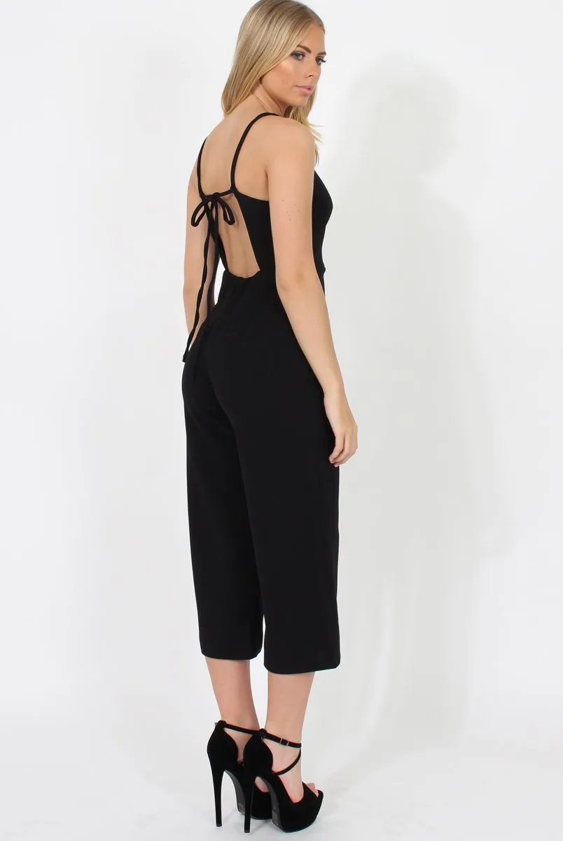 Black Culotte Jumpsuit - Sienna