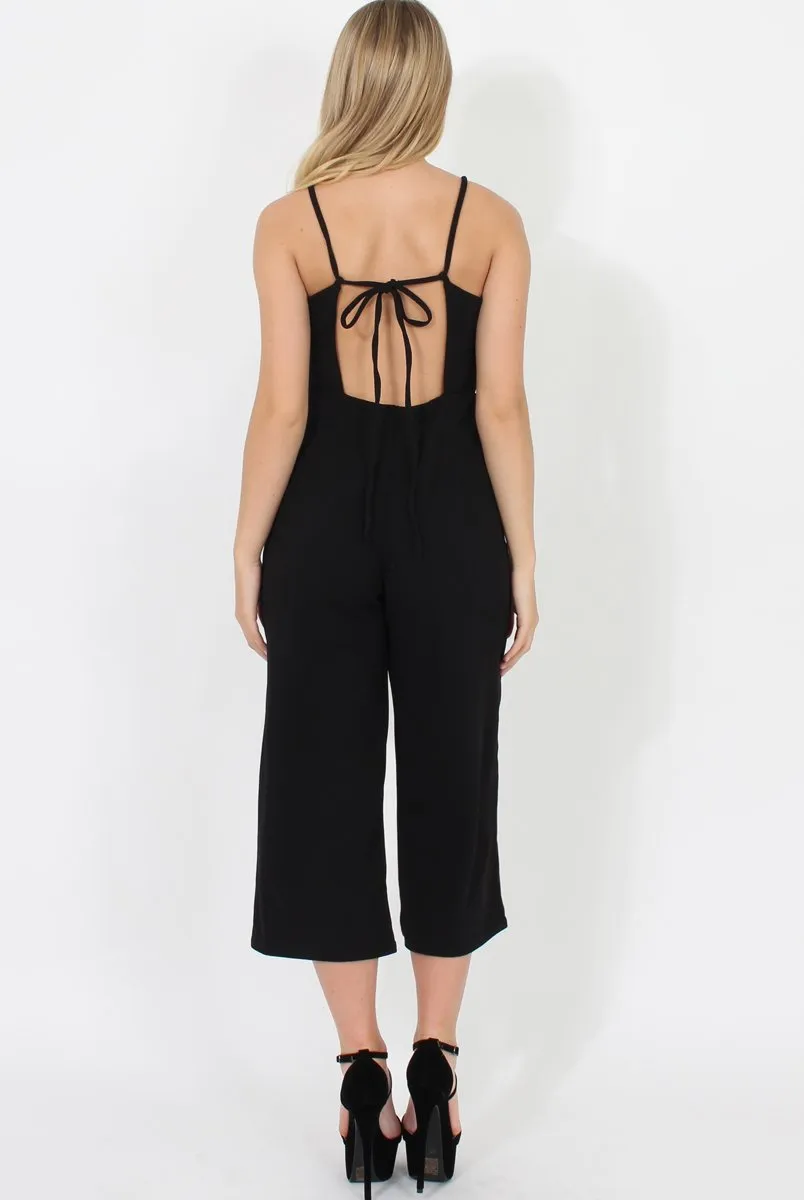 Black Culotte Jumpsuit - Sienna