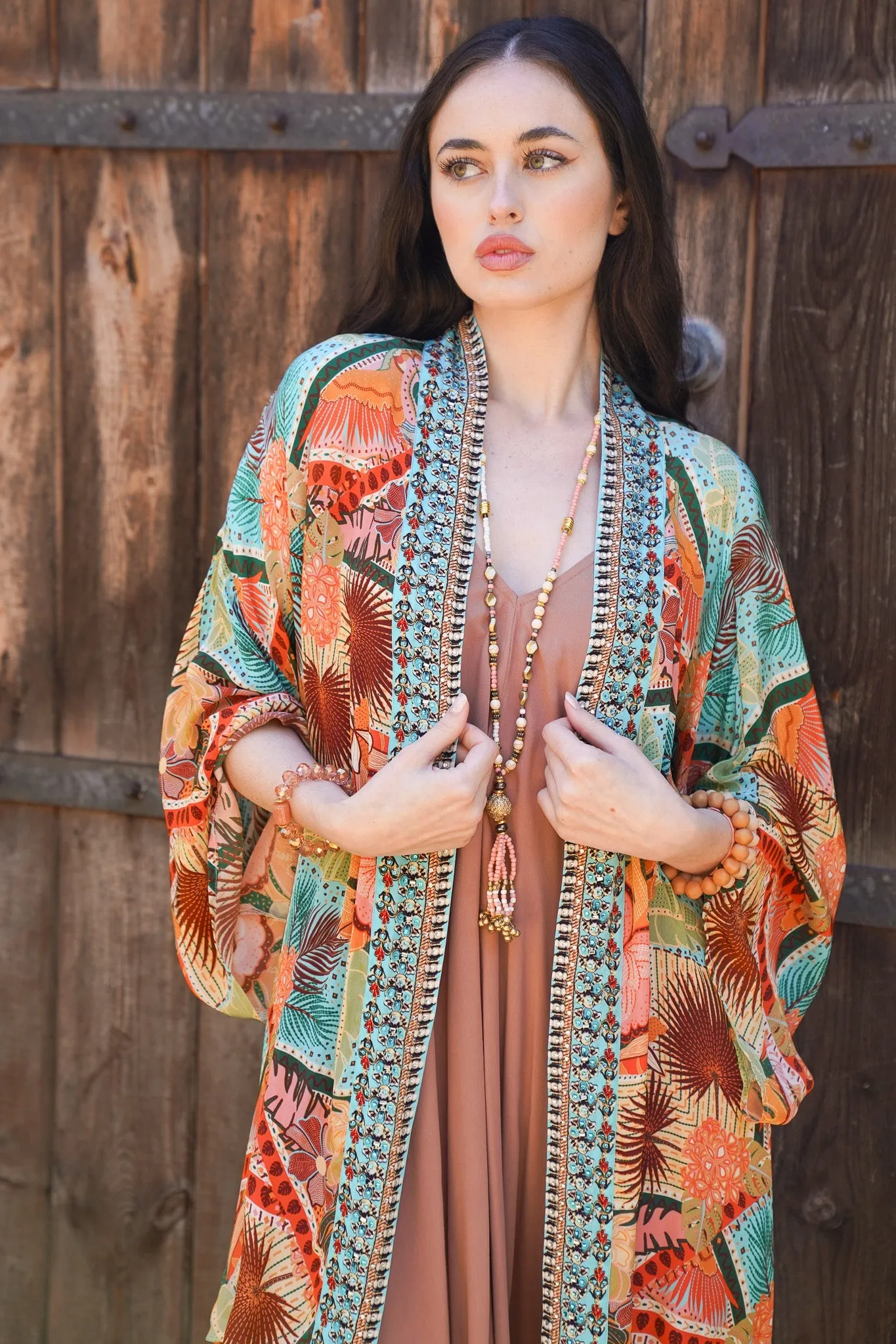 Bombay Short Jeweled Kimono