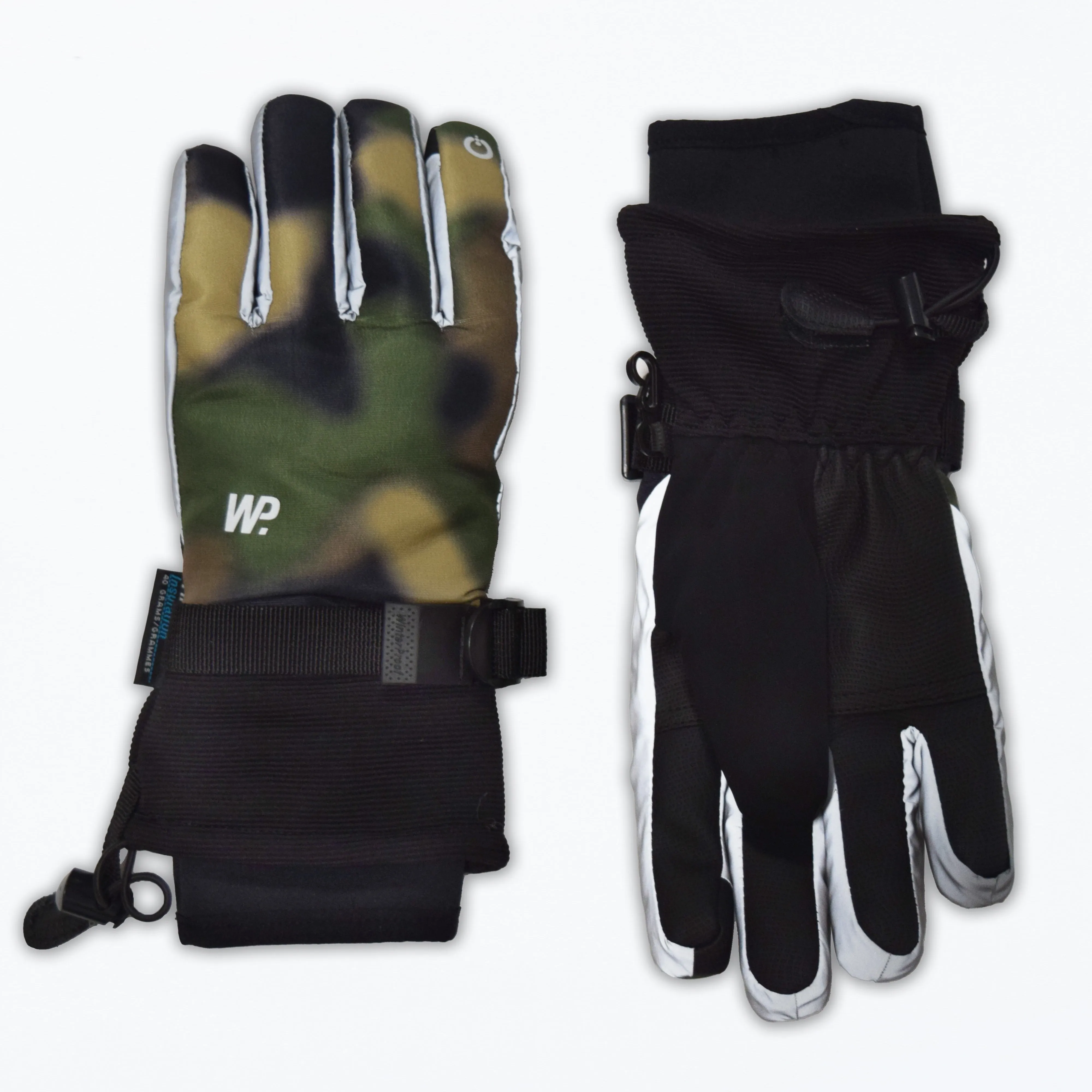 Boy's Army Green Watercolor Gloves