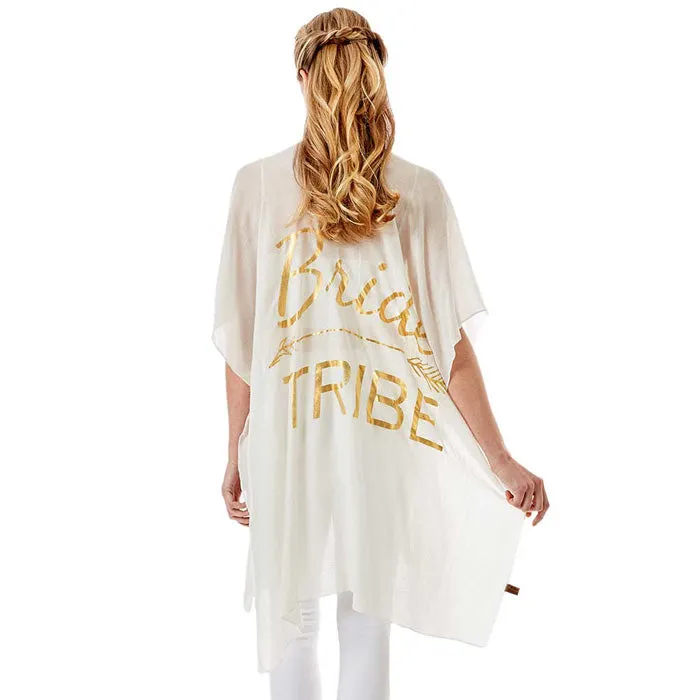 Bride Tribe Solid Lettering Cover Up Poncho