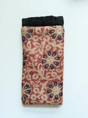 Brown floral glasses case