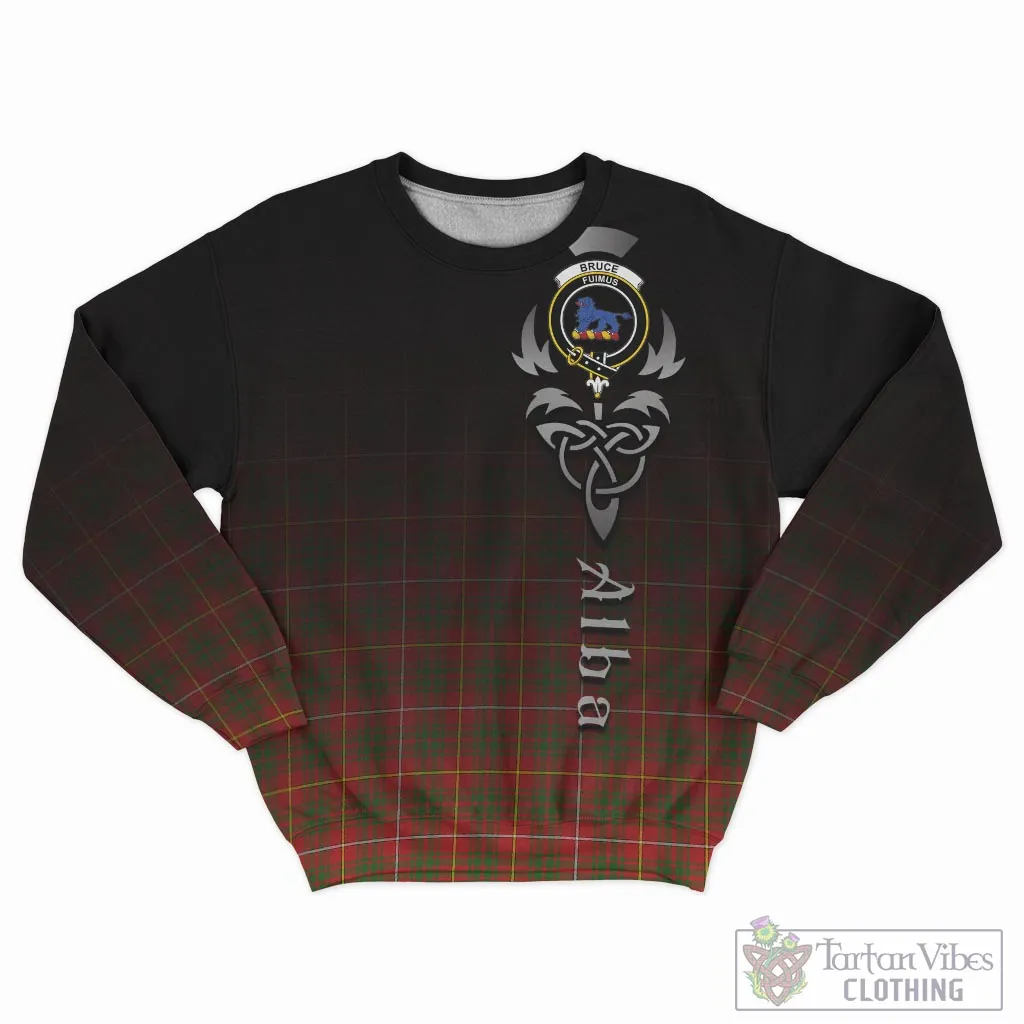 Bruce Modern Tartan Sweatshirt Featuring Alba Gu Brath Family Crest Celtic Inspired