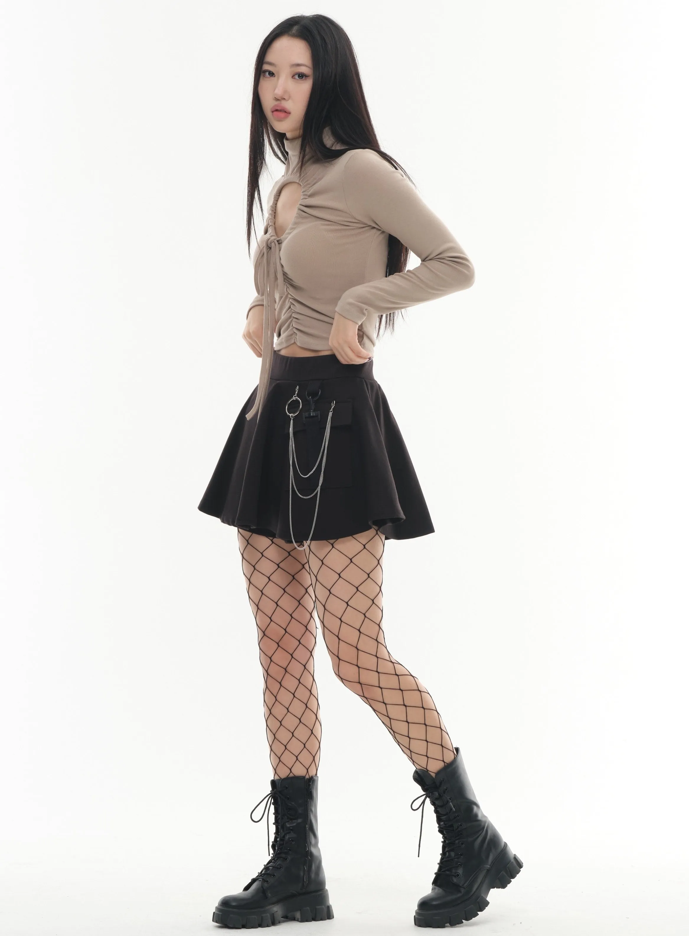 Chain Pocket Mini Skirt #Lewkin Original #1126K102