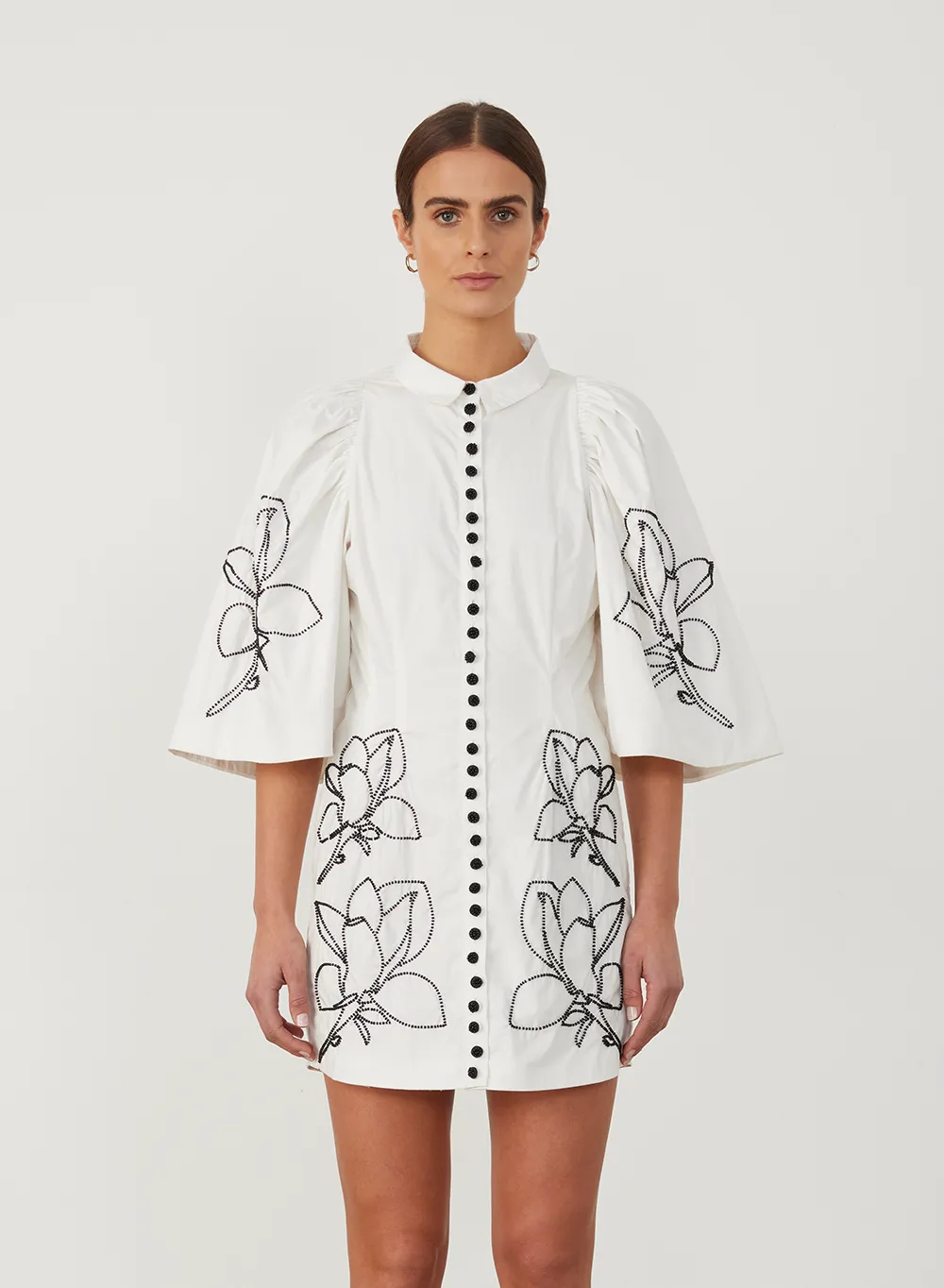 Charleigh Organic Cotton Bead Mini Shirt Dress