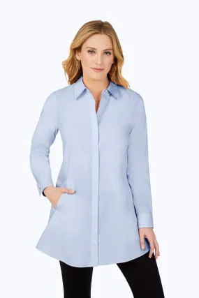 Cici Pinpoint No Iron Long Sleeve Tunic