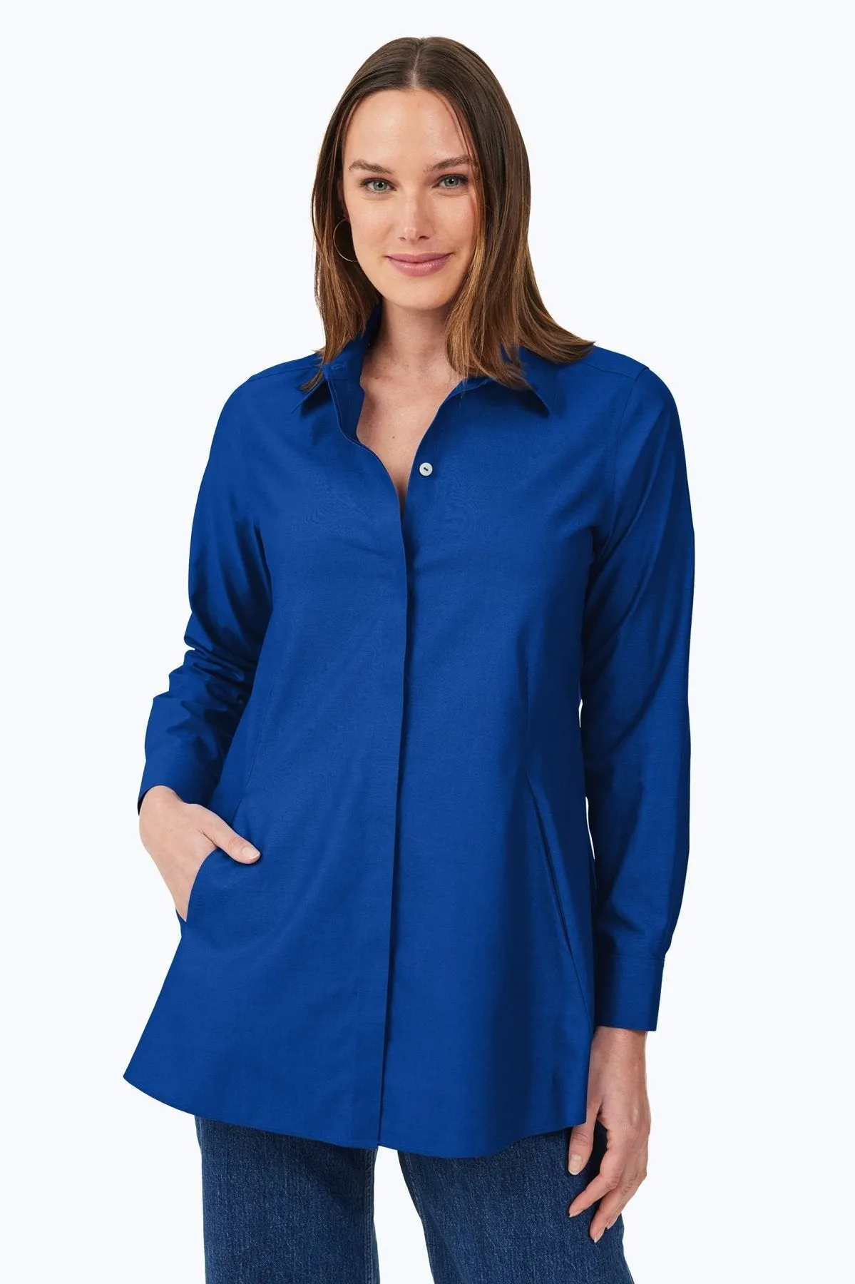 Cici Pinpoint No Iron Long Sleeve Tunic