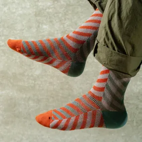 Classic Colorblock Arrow Striped Cotton Crew Socks