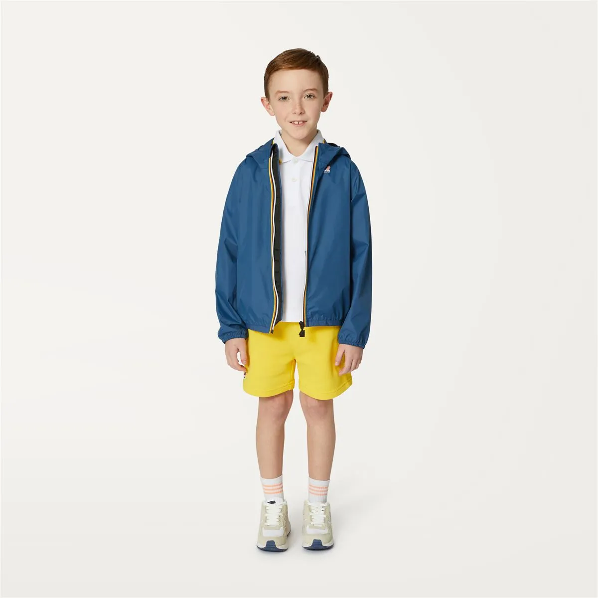 Claude - Kids Packable Full Zip Rain Jacket in Blue Deep