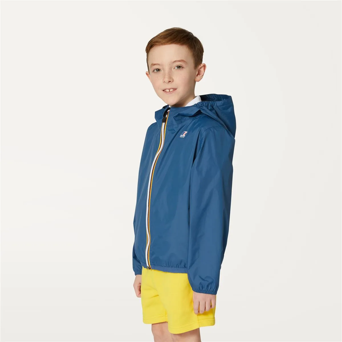 Claude - Kids Packable Full Zip Rain Jacket in Blue Deep