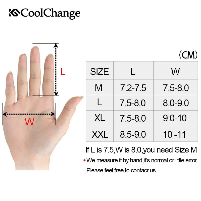 CoolChange Cycling Gloves Full Finger Sport Shockproof MTB Bike Touch Screen  Bicycle Sponge