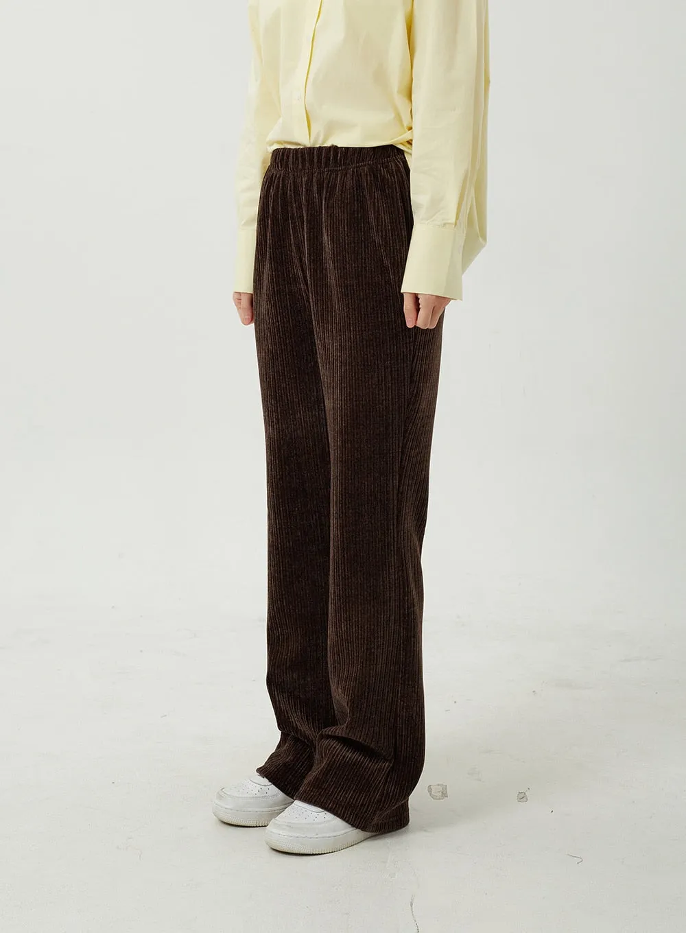 Cotton Blend Wide Leg Track Pants OJ313