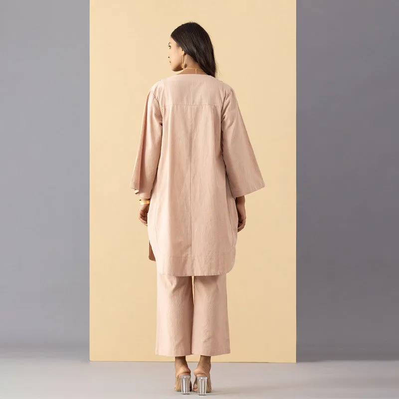 Cotton Kurti  For Women | Mono Chrome | Dusky Pink