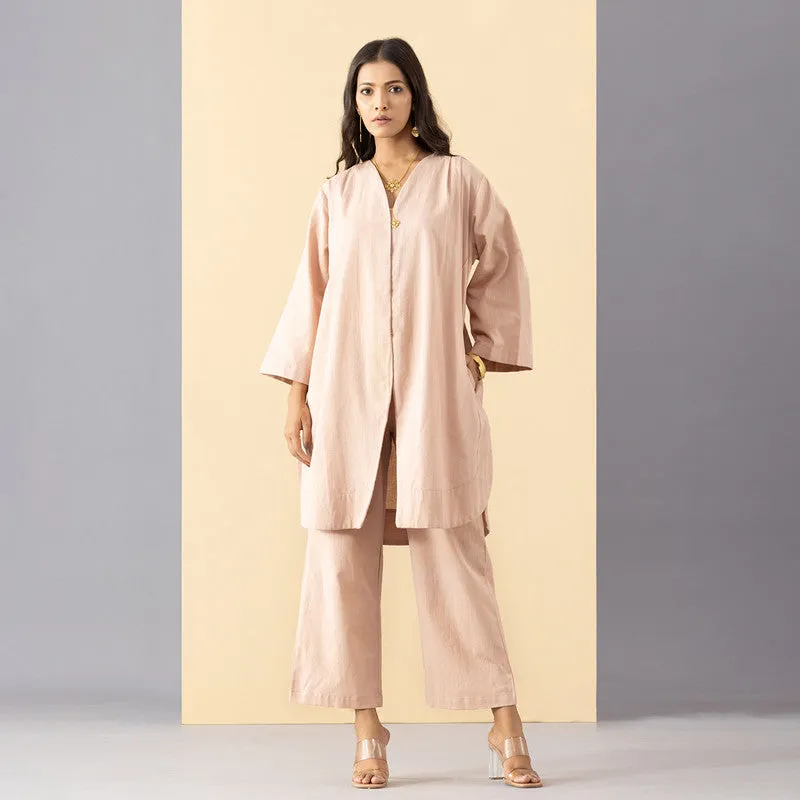 Cotton Kurti  For Women | Mono Chrome | Dusky Pink