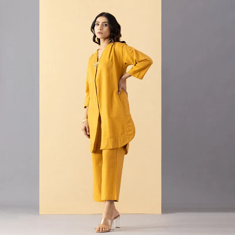 Cotton Kurti For Women | Mono Chrome | Yellow