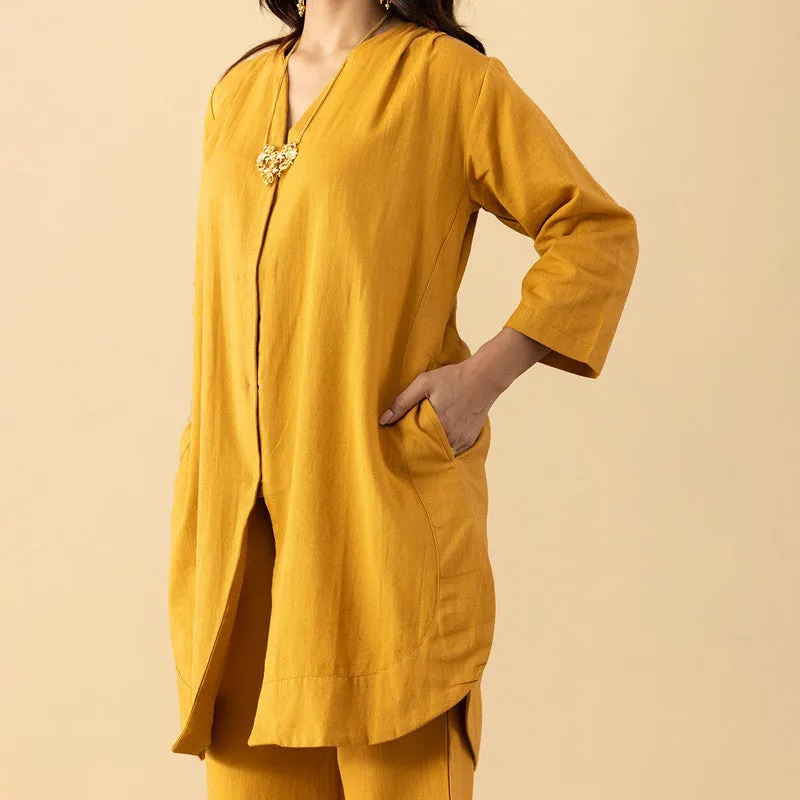 Cotton Kurti For Women | Mono Chrome | Yellow