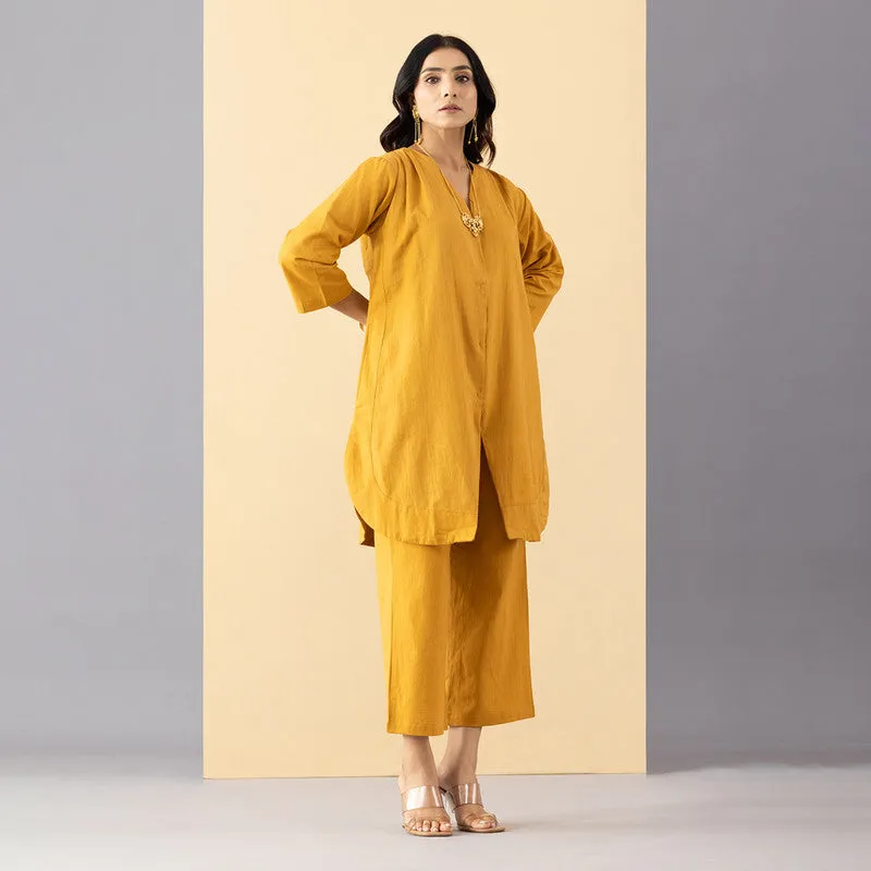 Cotton Kurti For Women | Mono Chrome | Yellow